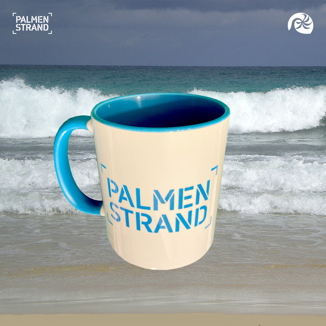 Tasse palmenstrand text